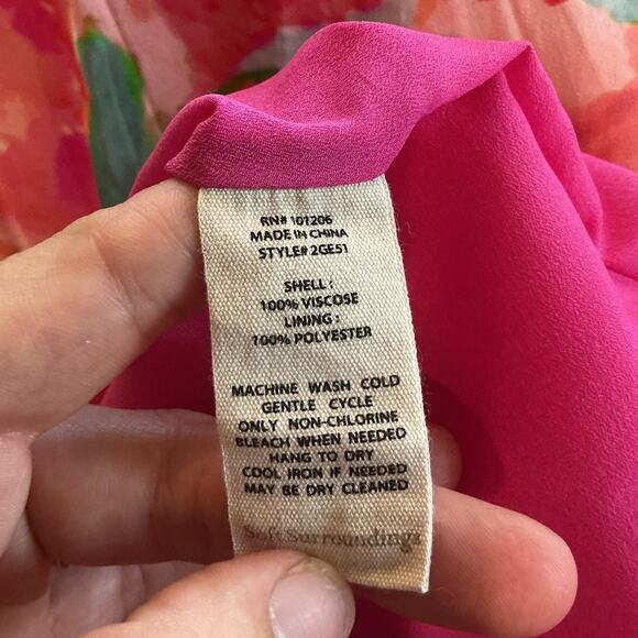 Soft Surroundings Womens Maxi Dress Sz Medium Chiffon Watercolor Floral Feminine - Picture 9 of 10